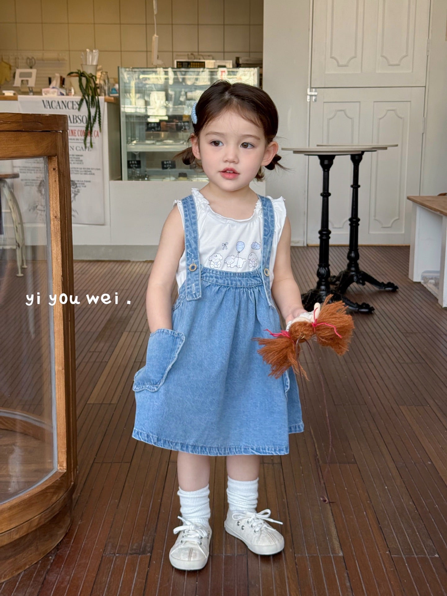 Overall Dress with T-Shirt Set (T-Shirt Style Various)