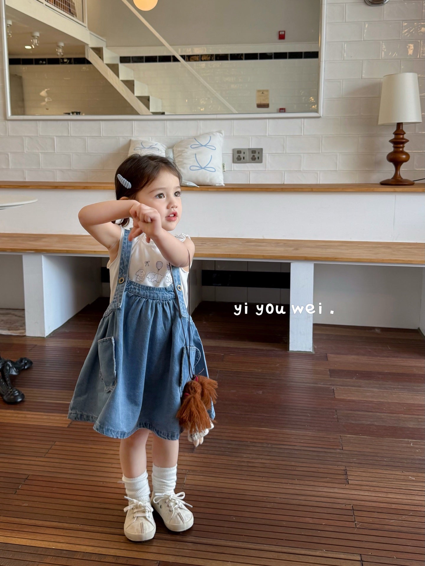 Overall Dress with T-Shirt Set (T-Shirt Style Various)